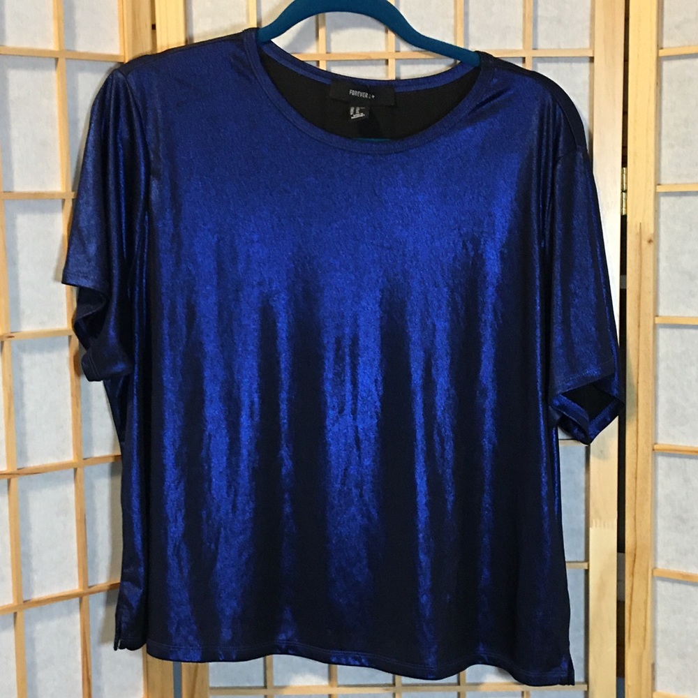blue forever 21 blouse